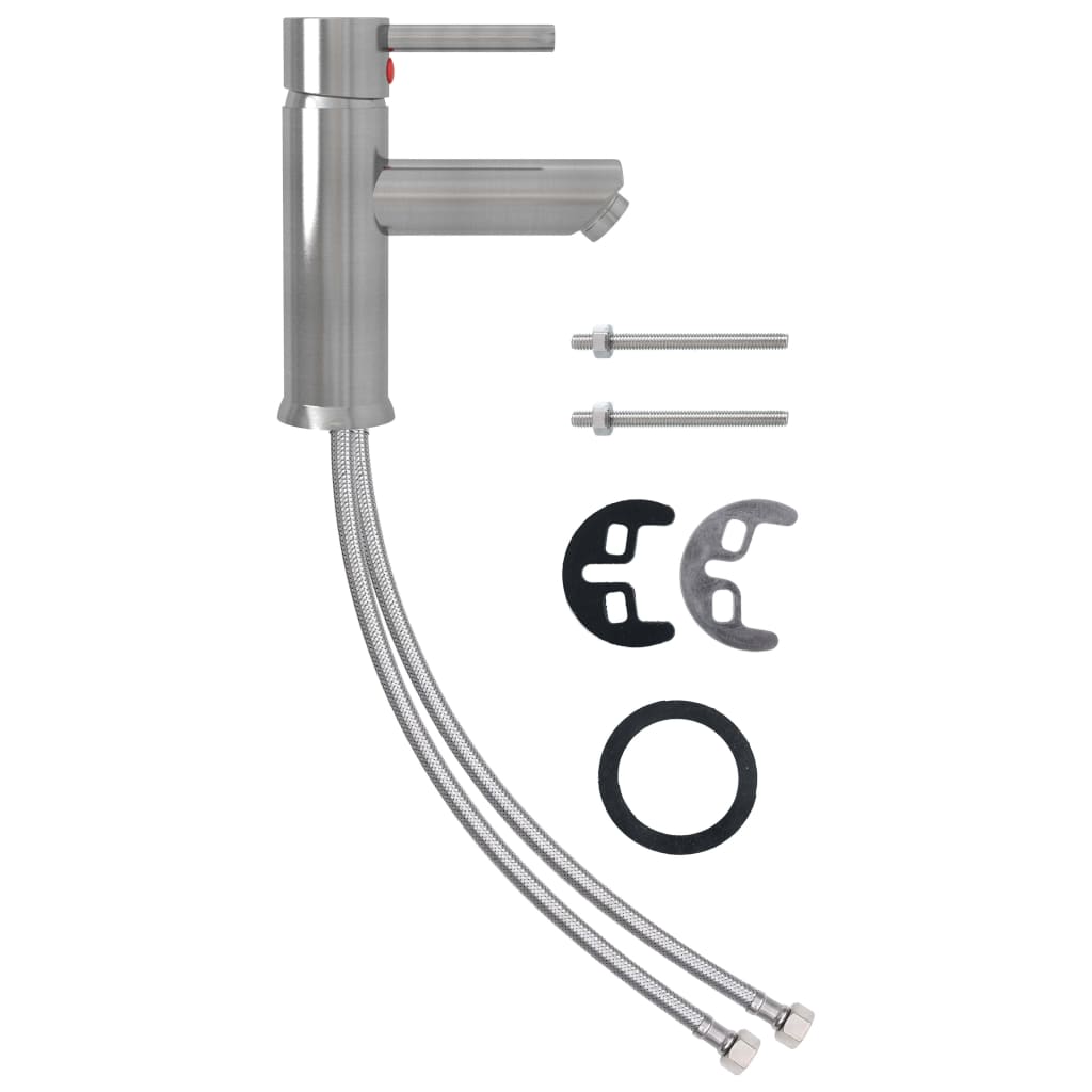 Robinet chiuvetă de baie, argintiu, 130x176 mm GartenMobel Dekor