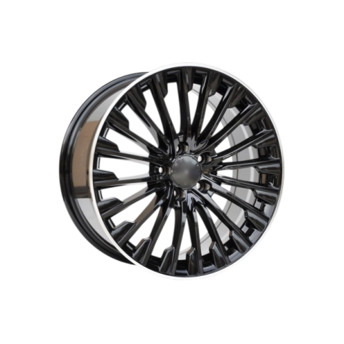 Set 4 jante aliaj PDW 19” 8J 5x112 ET38 negru cu margine polish, Mercedes