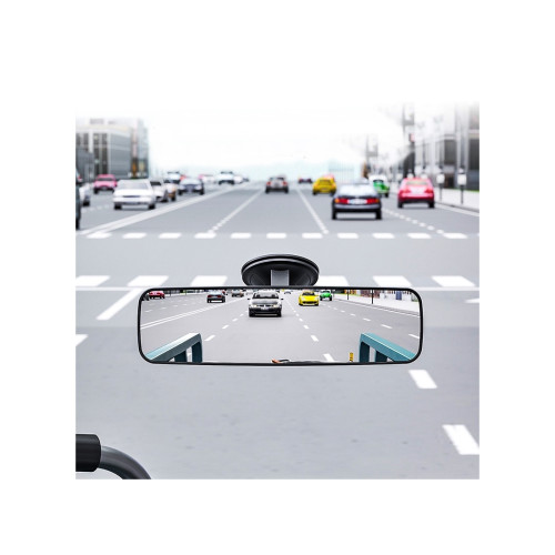 Oglindă interioară auto universală cu ventuză, 28 cm, negru (FS-1269)