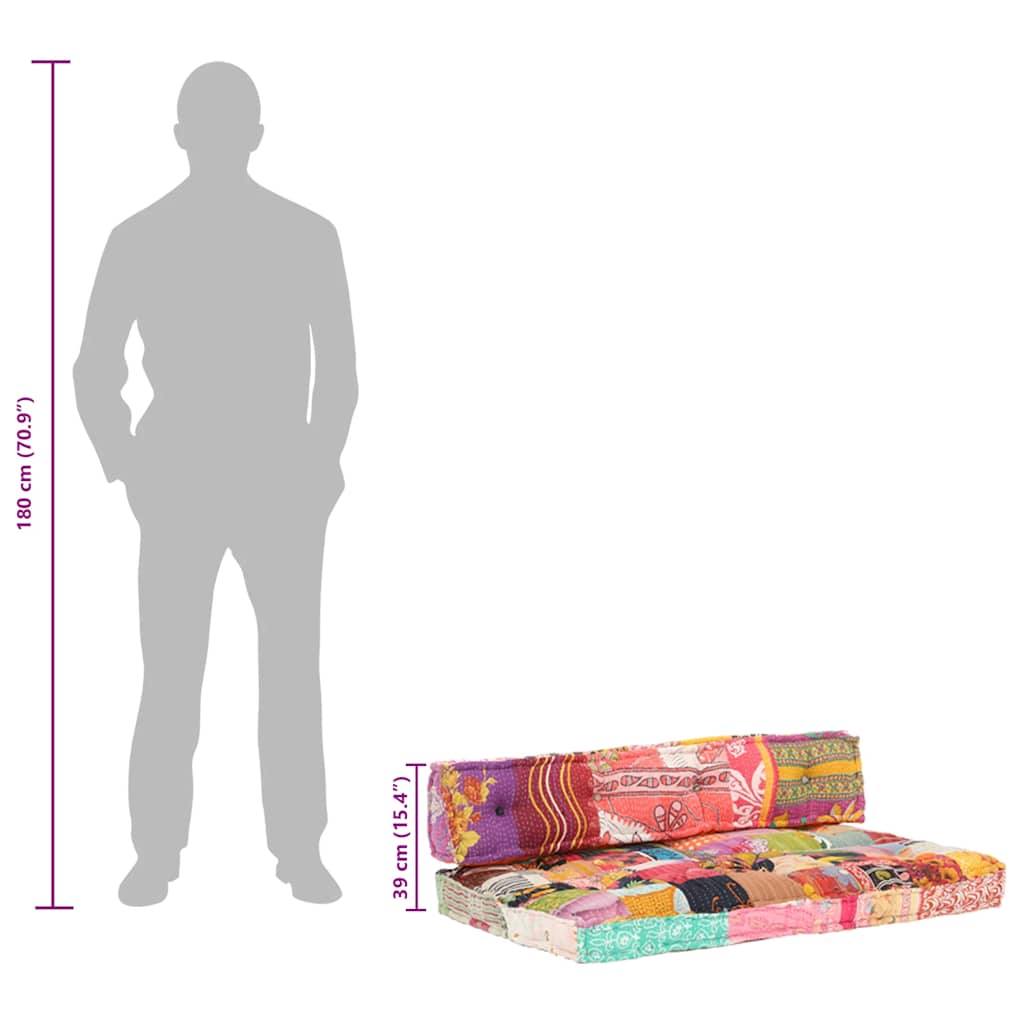 Pernă pentru canapea din paleți, multicolor, textil, petice GartenMobel Dekor