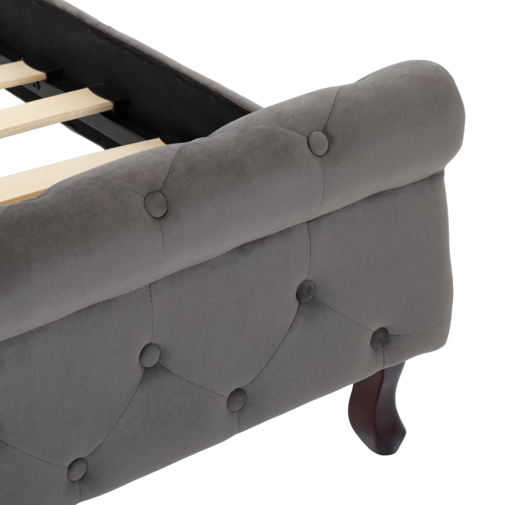 Cadru de pat, gri, 160 x 200 cm, catifea GartenMobel Dekor