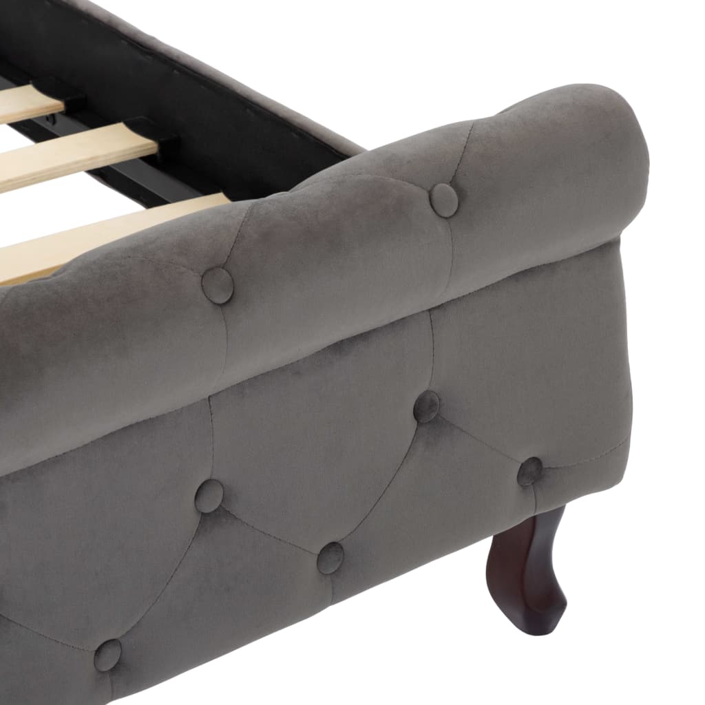 Cadru de pat, gri, 200 x 200 cm, catifea GartenMobel Dekor