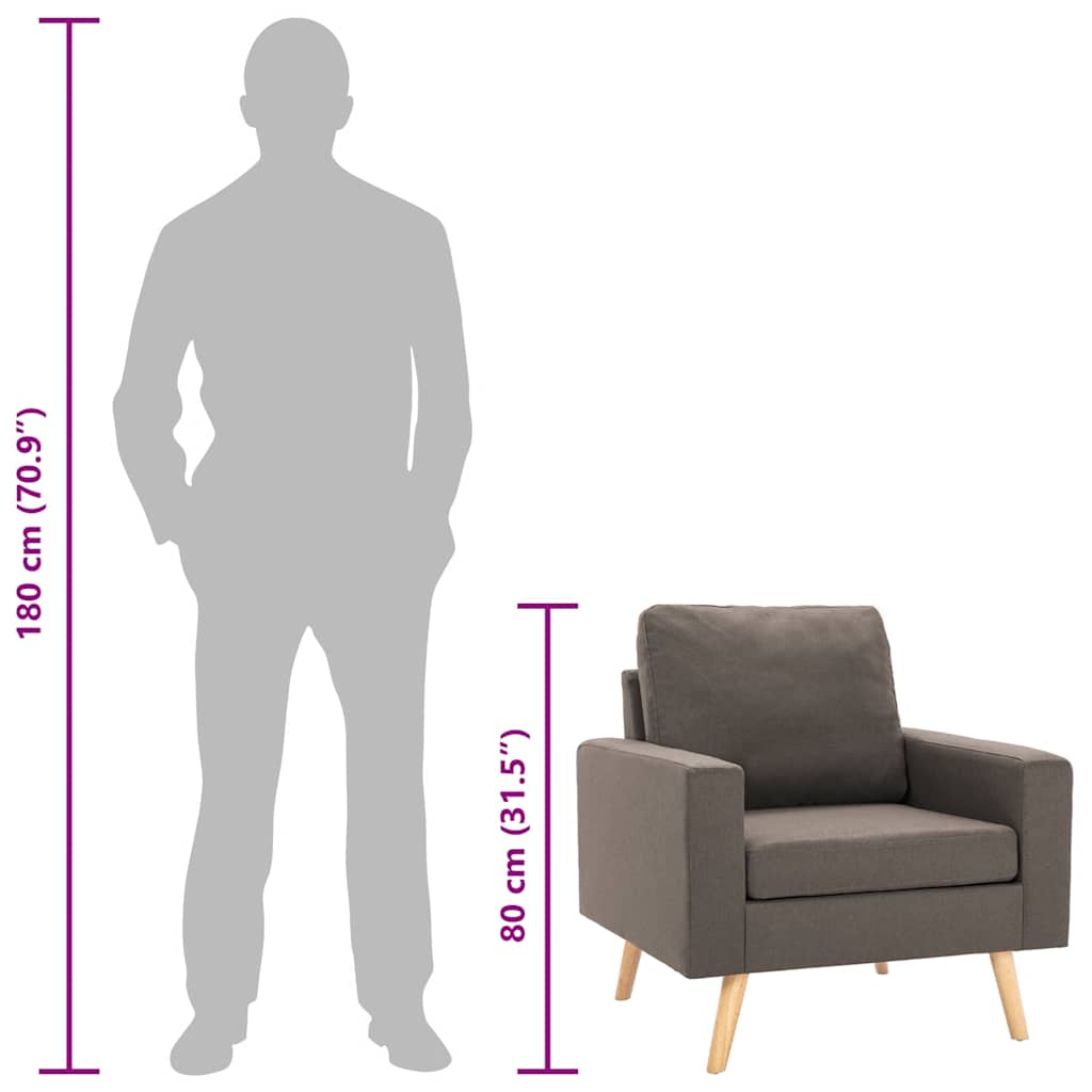 Fotoliu, gri taupe, material textil GartenMobel Dekor