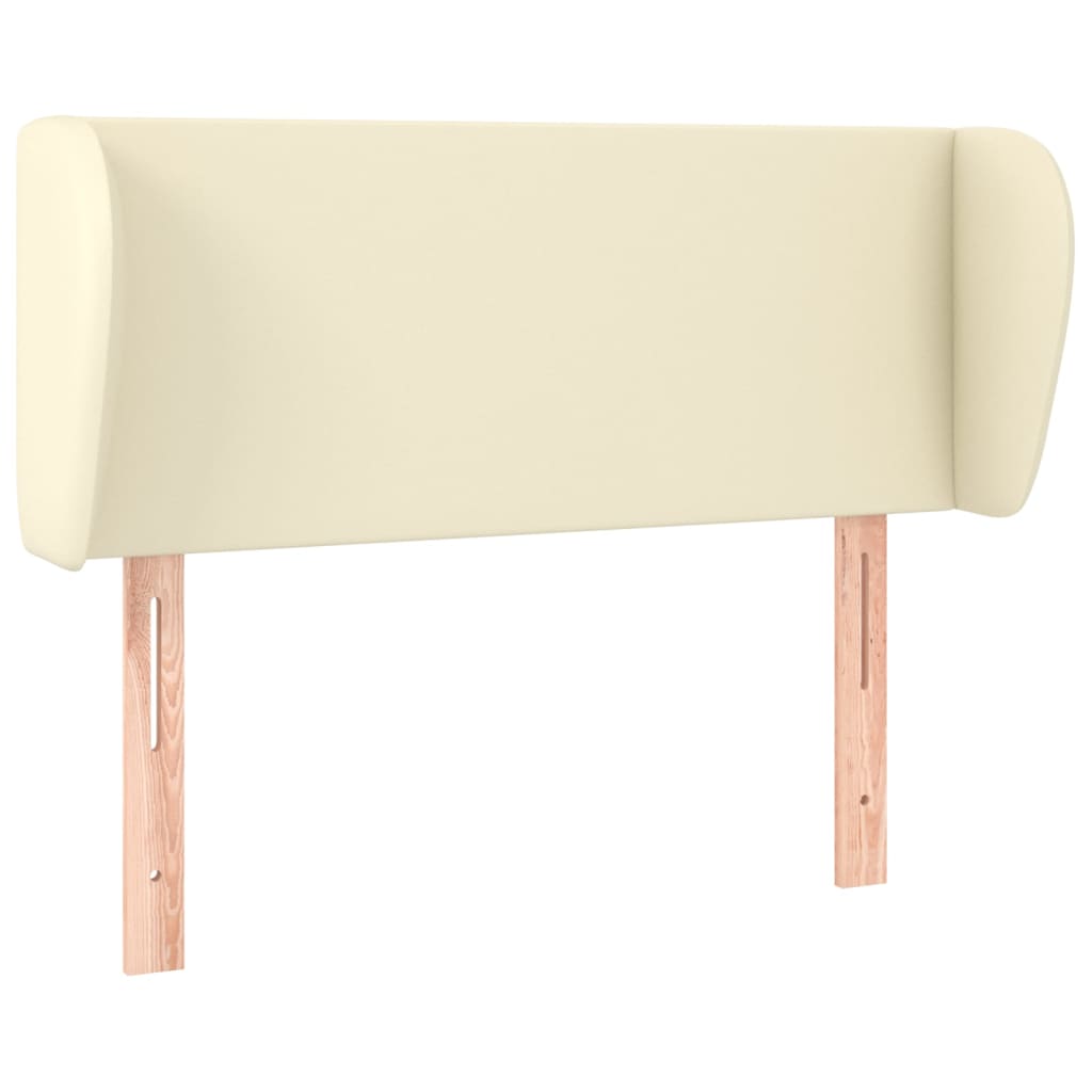 Tăblie de pat cu aripioare crem 103x23x78/88 cm piele ecologică GartenMobel Dekor