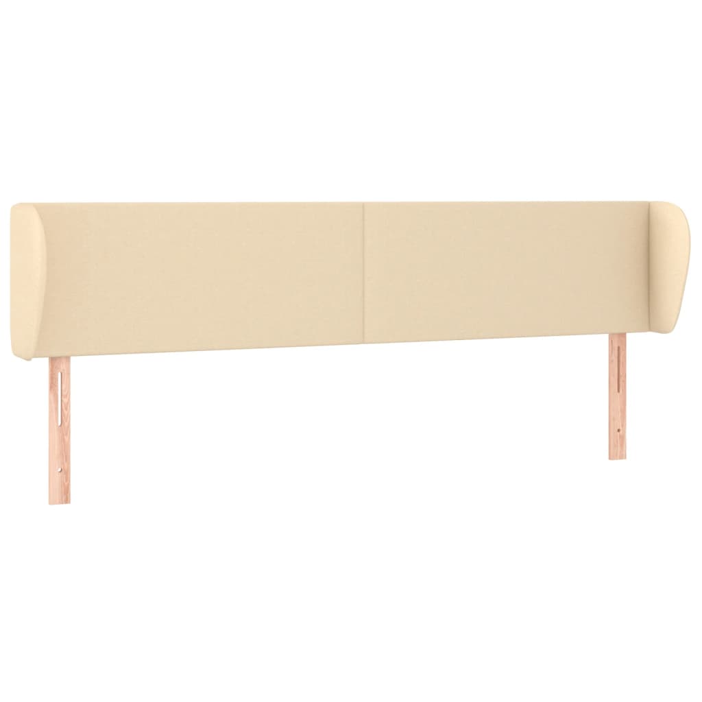 Tăblie de pat cu aripioare crem 183x23x78/88 cm material textil GartenMobel Dekor