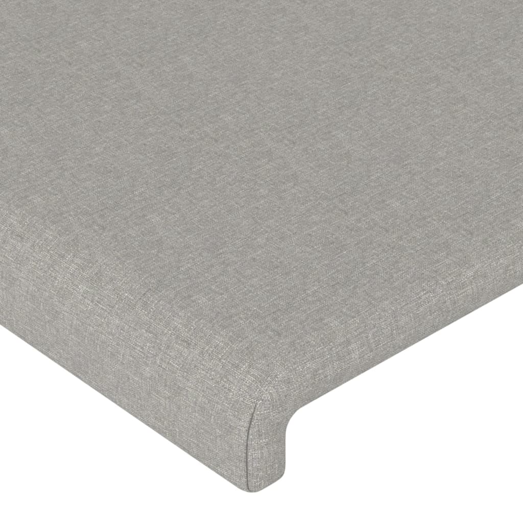 Tăblie de pat cu aripioare gri deschis 183x23x78/88 cm textil GartenMobel Dekor