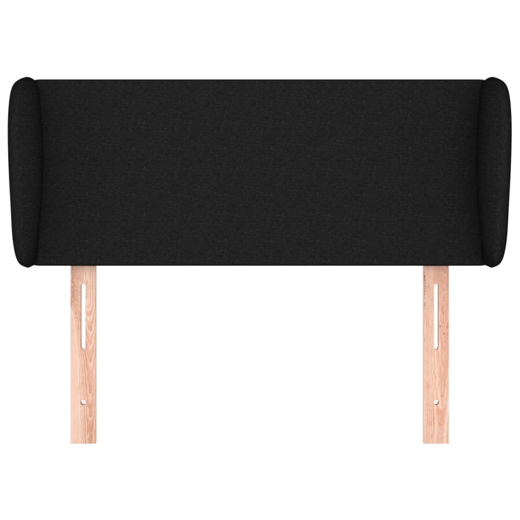 Tăblie de pat cu aripioare negru 103x23x78/88 cm textil GartenMobel Dekor