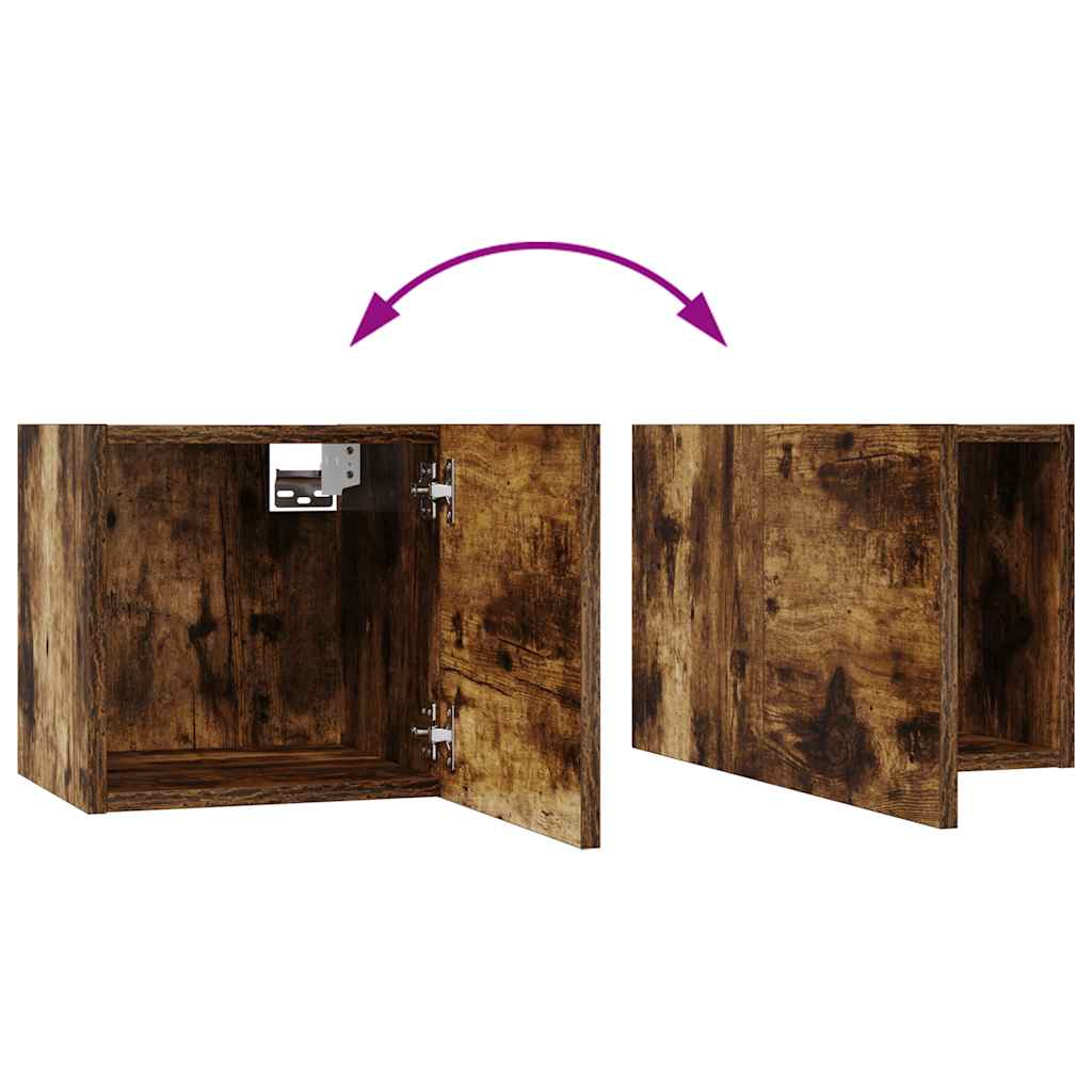 Set dulapuri TV, 10 piese, stejar fumuriu, lemn prelucrat GartenMobel Dekor