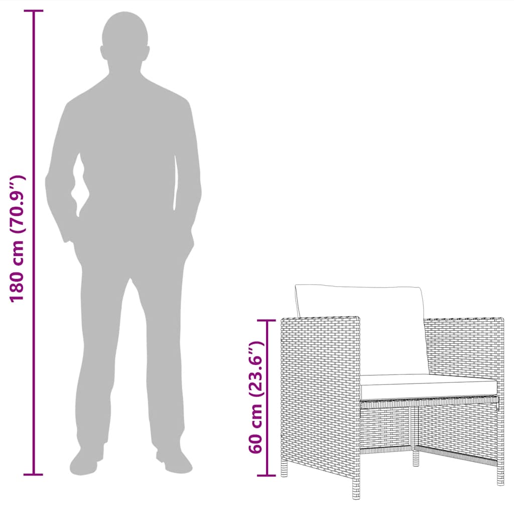 Canapea de grădină cu perne, gri, poliratan GartenMobel Dekor