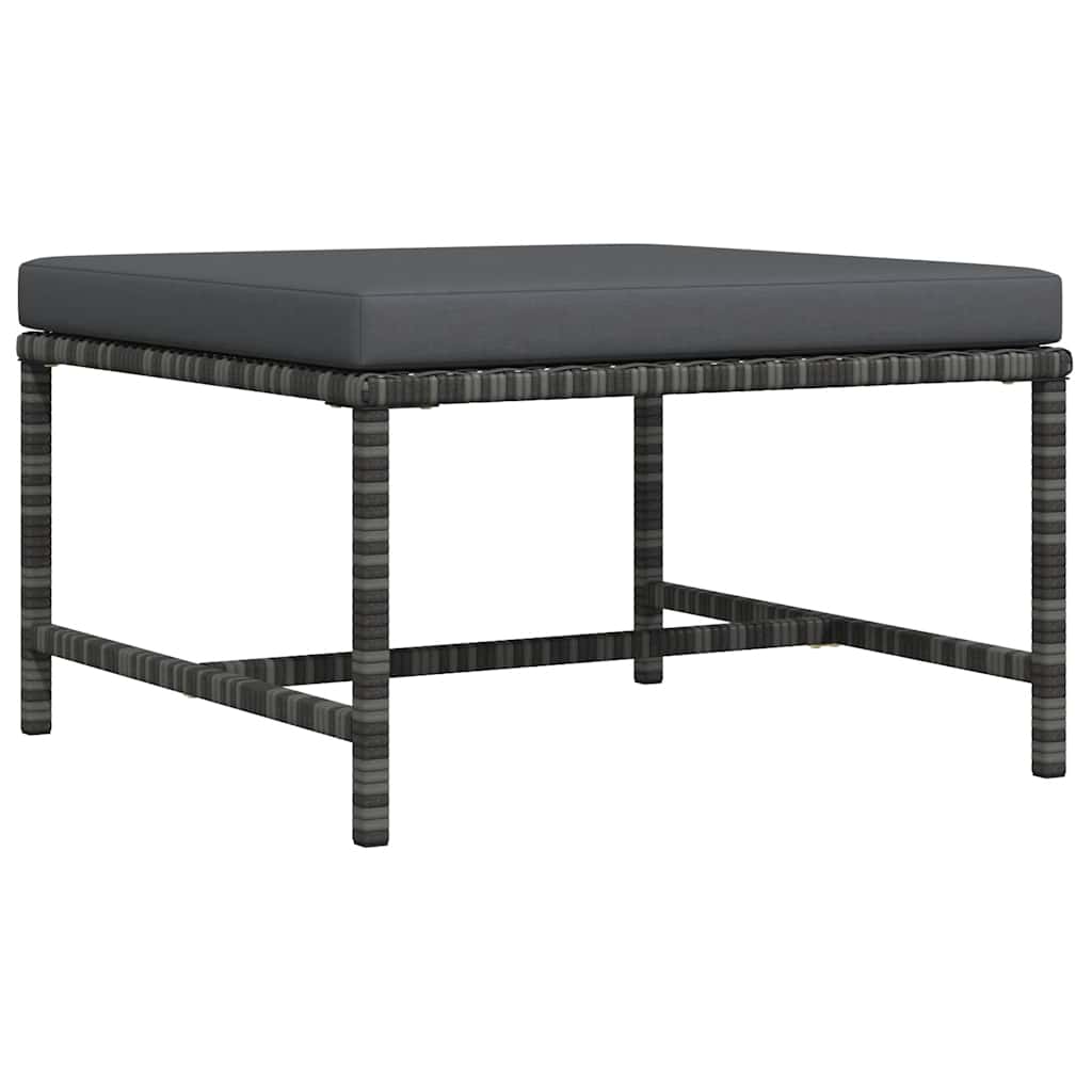 Taburet modular cu pernă, gri, poliratan GartenMobel Dekor