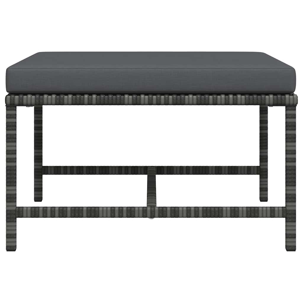 Taburet modular cu pernă, gri, poliratan GartenMobel Dekor