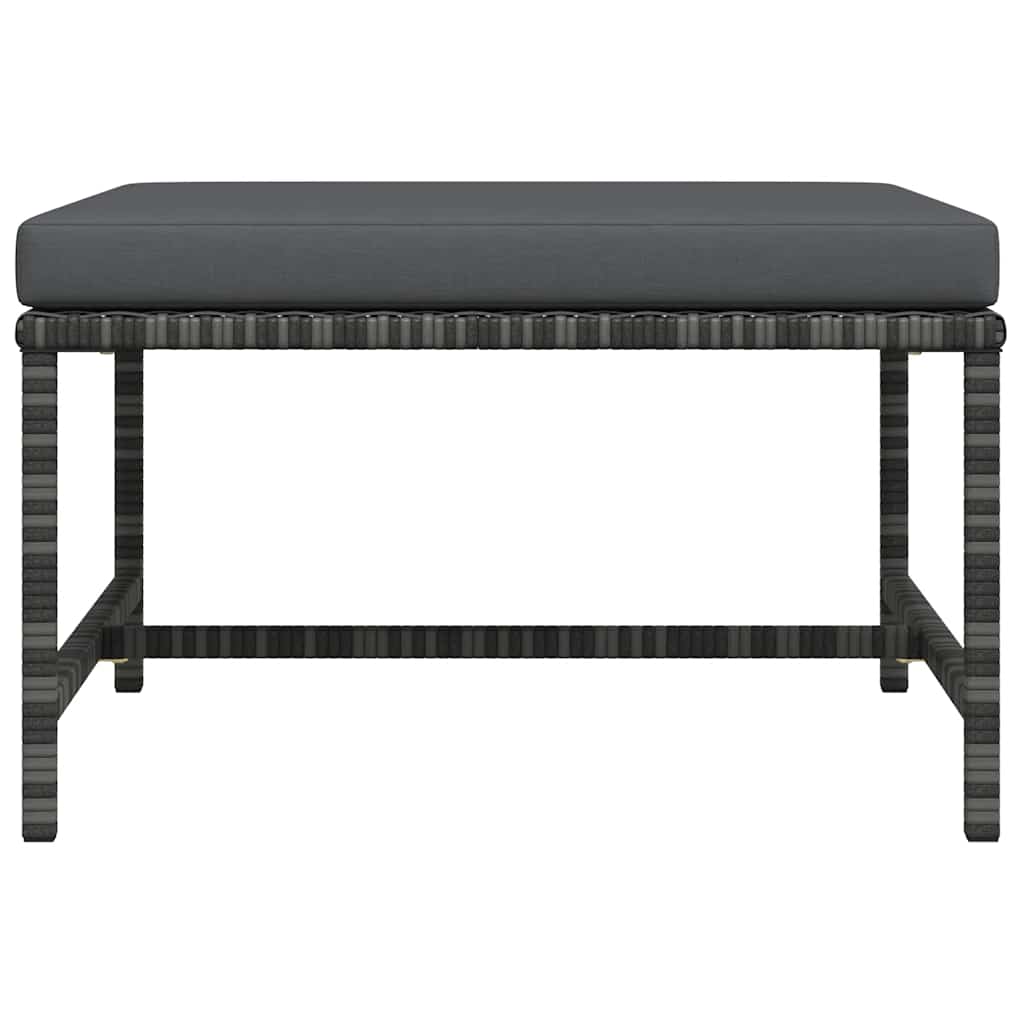 Taburet modular cu pernă, gri, poliratan GartenMobel Dekor