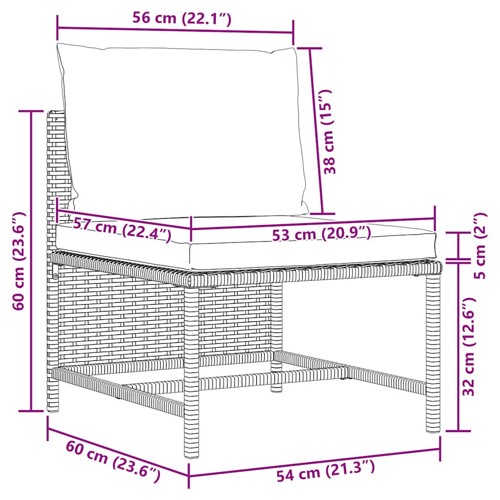 Set mobilier de grădină cu perne, 3 piese, negru, poliratan GartenMobel Dekor