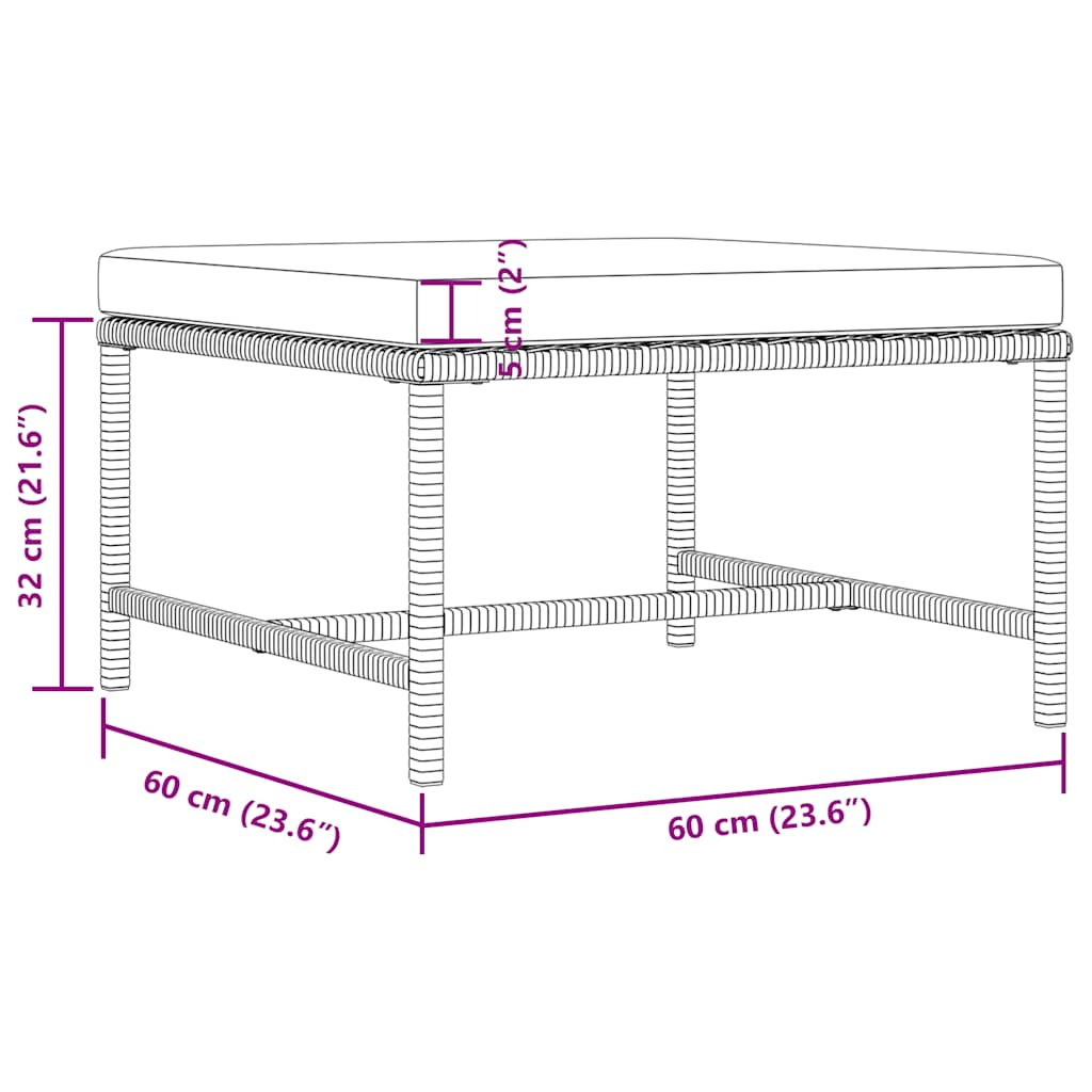 Set mobilier de grădină cu perne, 3 piese, negru, poliratan GartenMobel Dekor