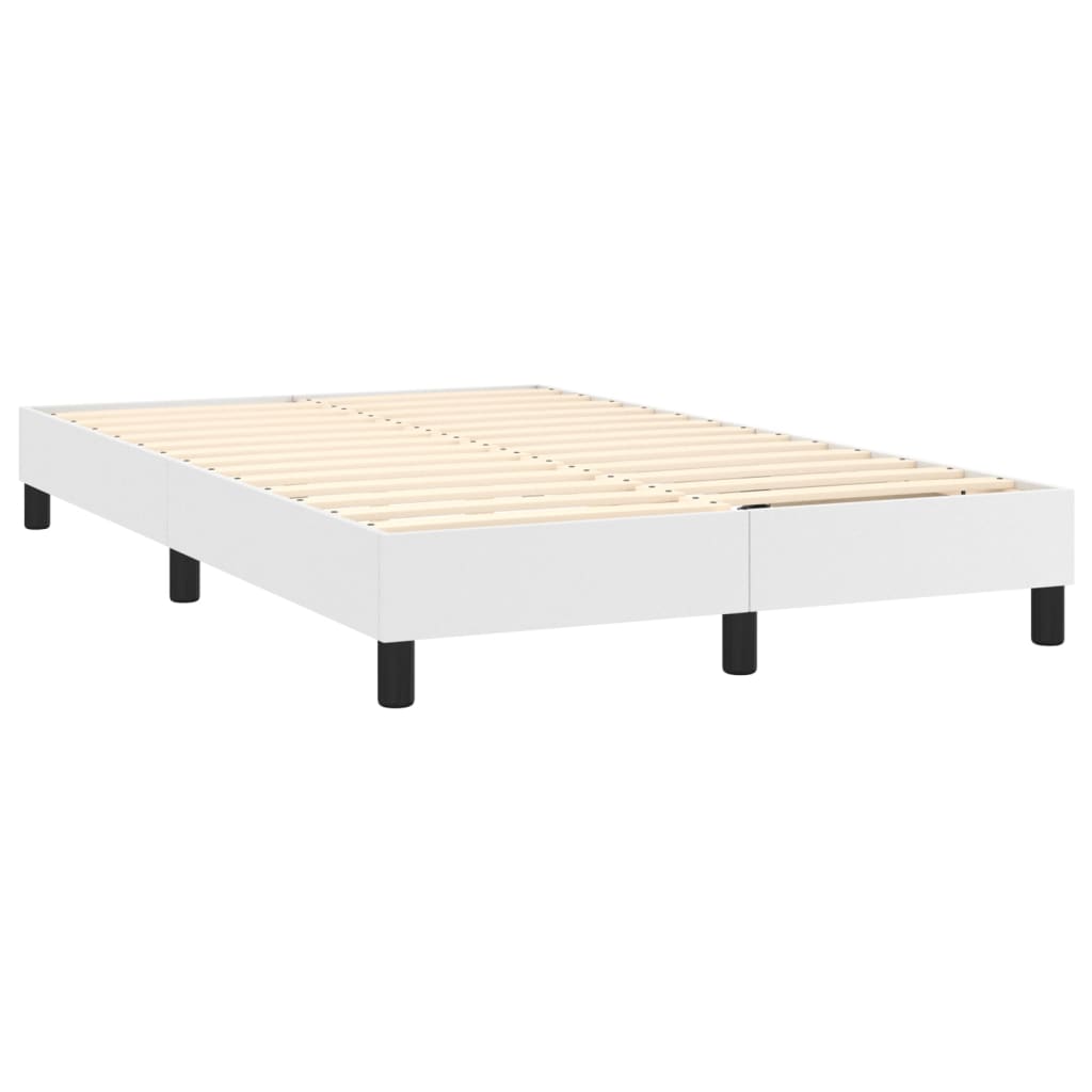 Pat box spring cu saltea, alb, 120x200 cm, piele ecologică GartenMobel Dekor