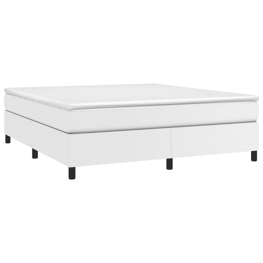Pat box spring cu saltea, alb, 180x200 cm, piele ecologică GartenMobel Dekor