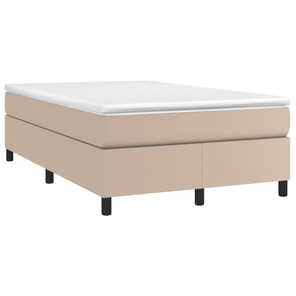 Pat box spring cu saltea, cappuccino, 120x200cm piele ecologică GartenMobel Dekor