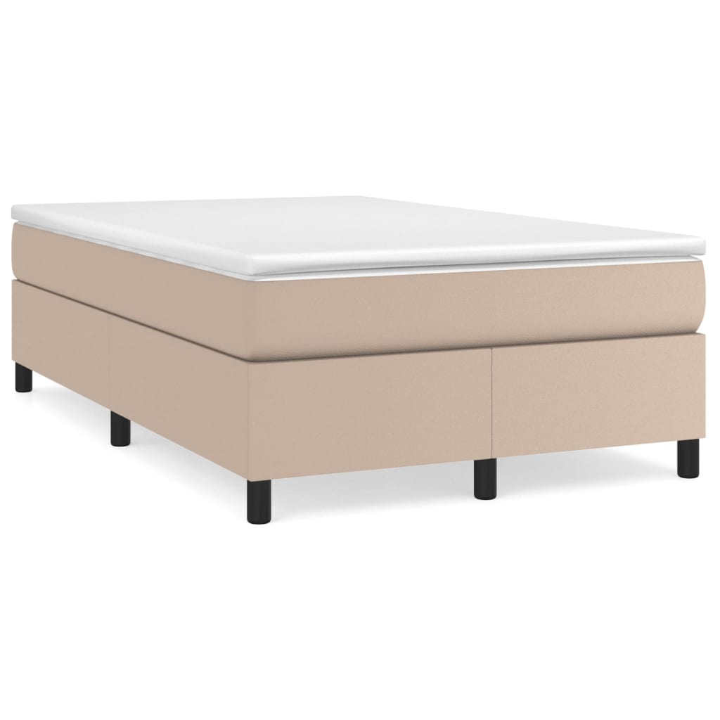 Pat box spring cu saltea, cappuccino, 120x200cm piele ecologică GartenMobel Dekor