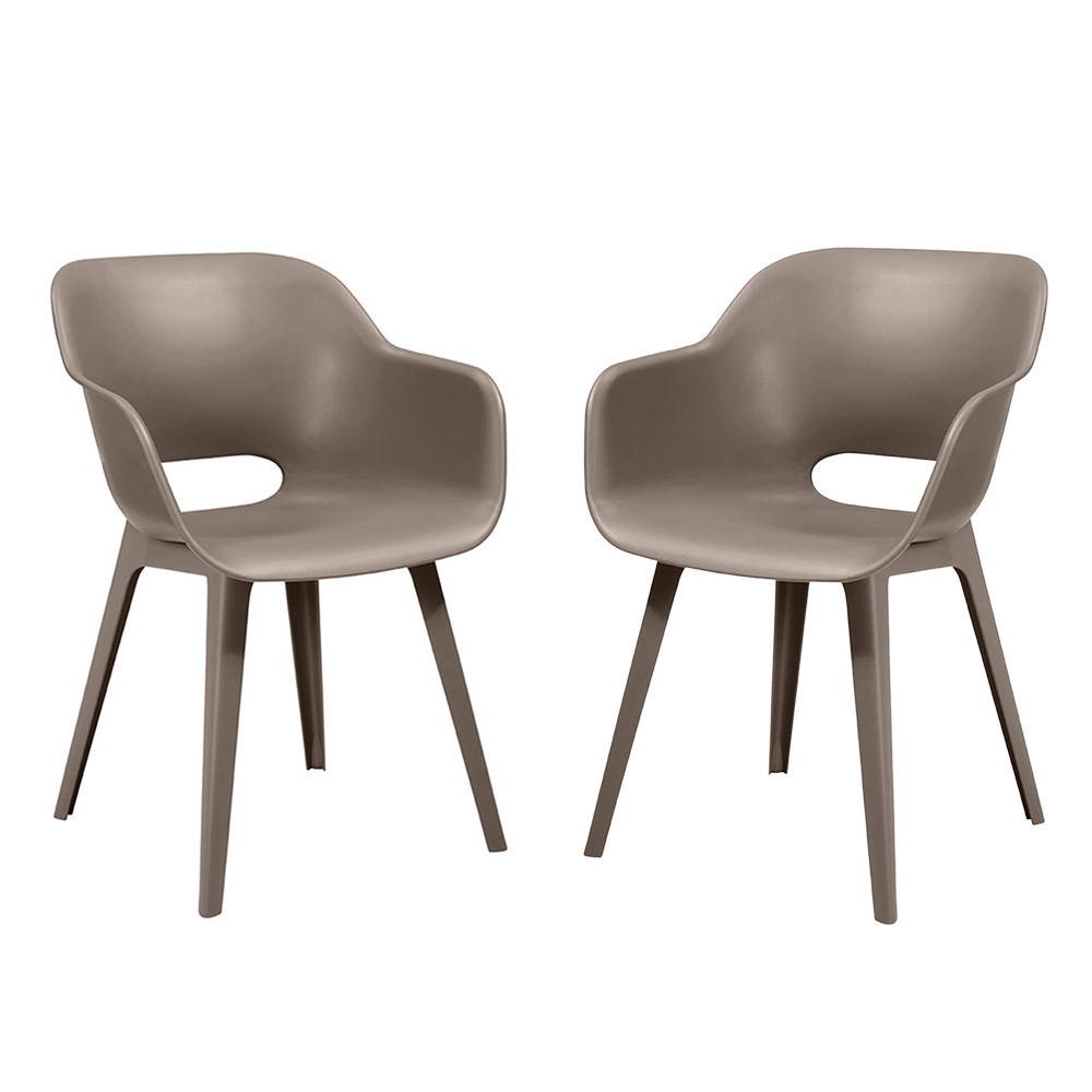 Scaun de grădină Curver Akola Duo, cappuccino, ergonomic și rezistent UV