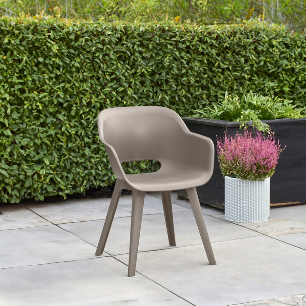 Scaun de grădină Curver Akola Duo, cappuccino, ergonomic și rezistent UV