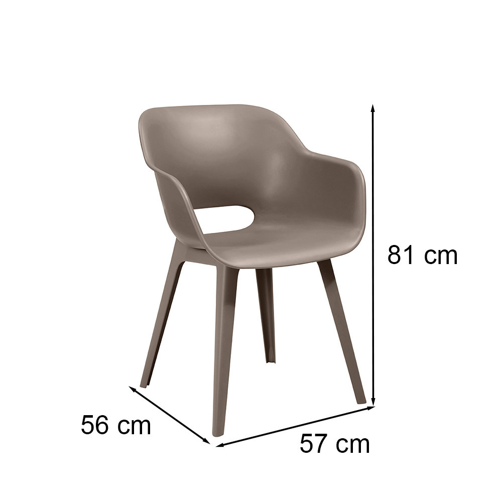 Scaun de grădină Curver Akola Duo, cappuccino, ergonomic și rezistent UV