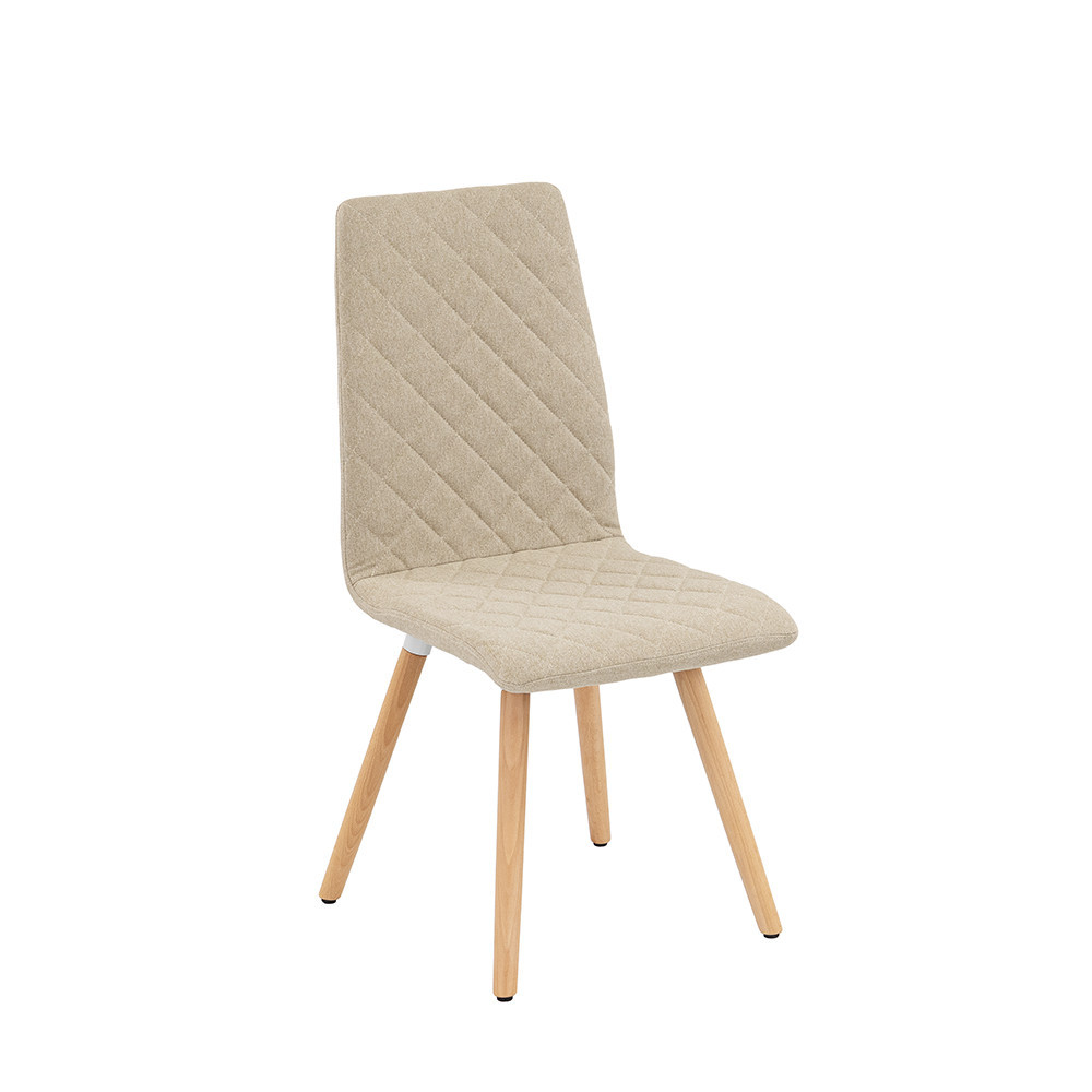 Scaun dining Halmar K282 bej, tapitat textil, picioare lemn, 95 cm