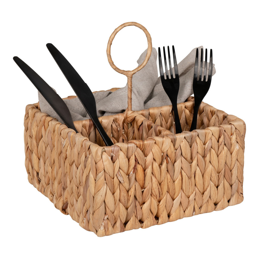 Coș de perete House Nordic Pleiku din jacint de apă, natural, 20x11x20 cm