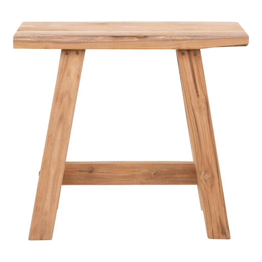 Taburet Barcelona din lemn de tec natural, 50x25x45 cm, House Nordic