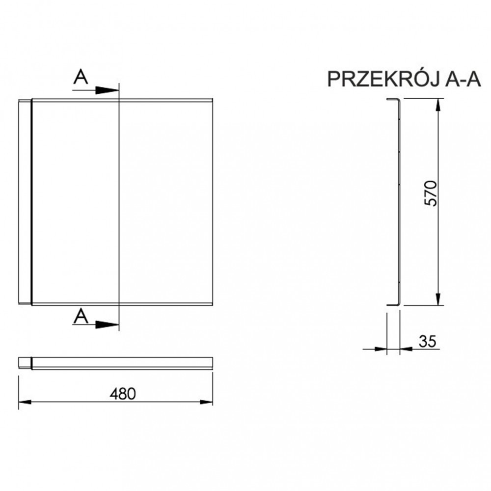 Panou lateral scurt pentru cadă asimetrică Kerra Barbade 100 cm, acril sanitar