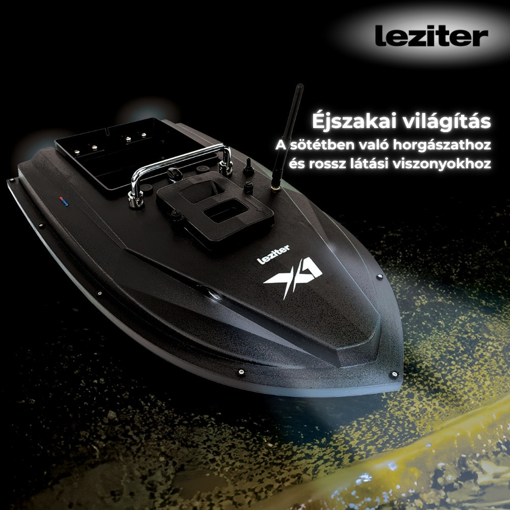 Barcă de hrănire Leziter X1 cu backloader, telecomandă 500 m, negru