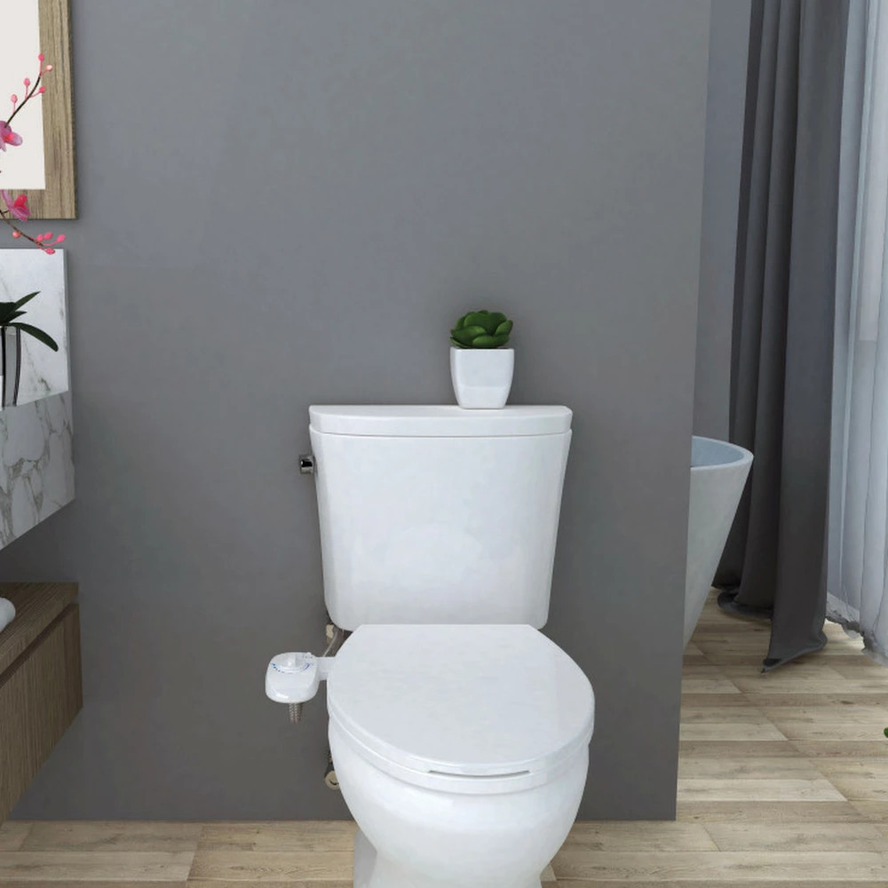 Bideu WC Leziter montat pe toaletă, duză și presiune reglabile, fără curent