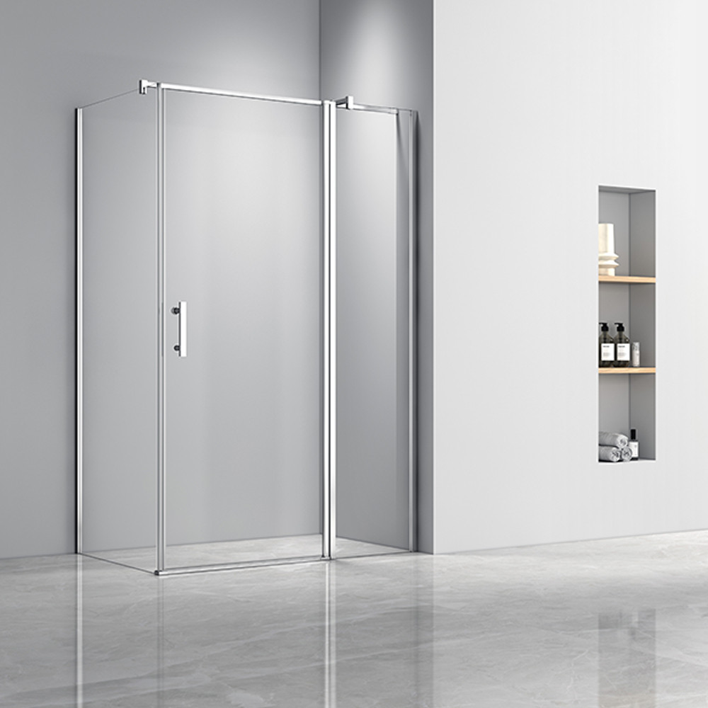 Cabină de duș asimetrică Leziter 80x100 cm, ușă batantă 180°, fără cădiță