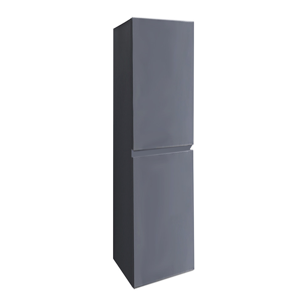 Dulap lateral baie suspendat Leziter Cube, gri antracit, 140 cm