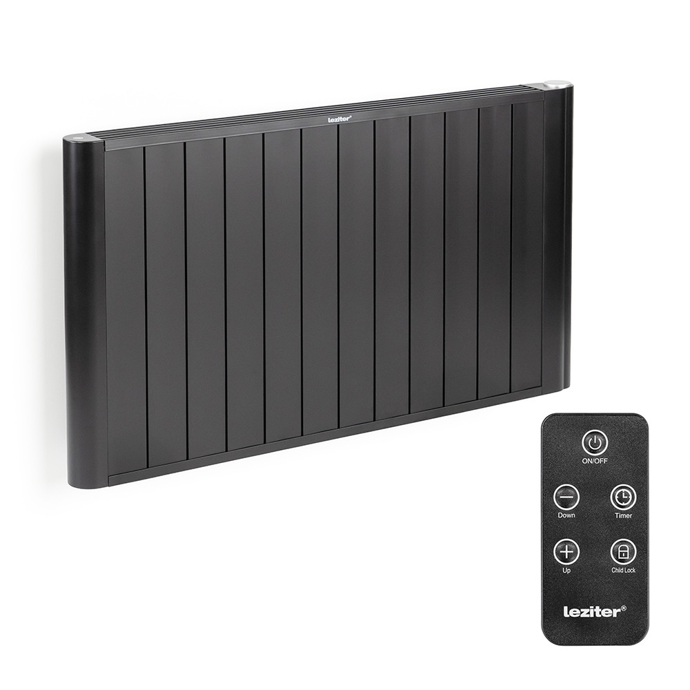 Încălzitor electric Leziter Solis 2000W cu Wi‑Fi, IP24, negru