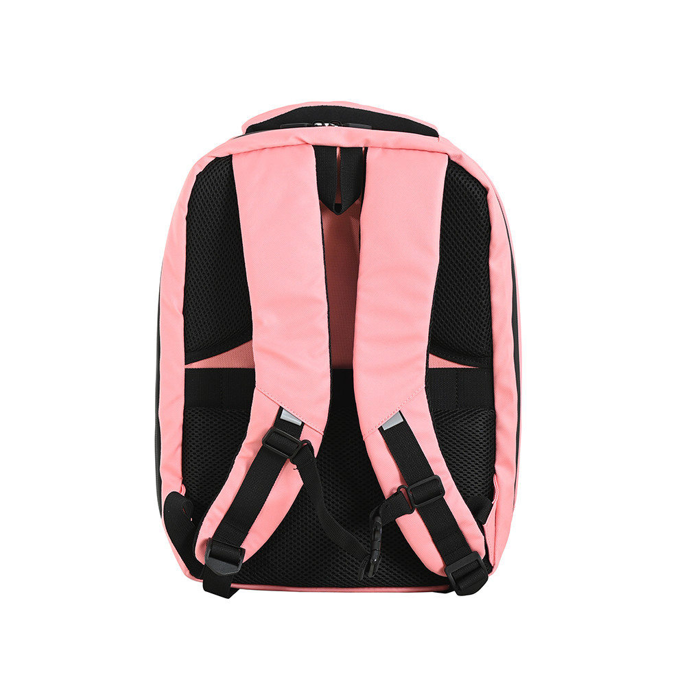 Rucsac inteligent Leziter Pixo LED roz cu afișaj WiFi, port USB și aplicație