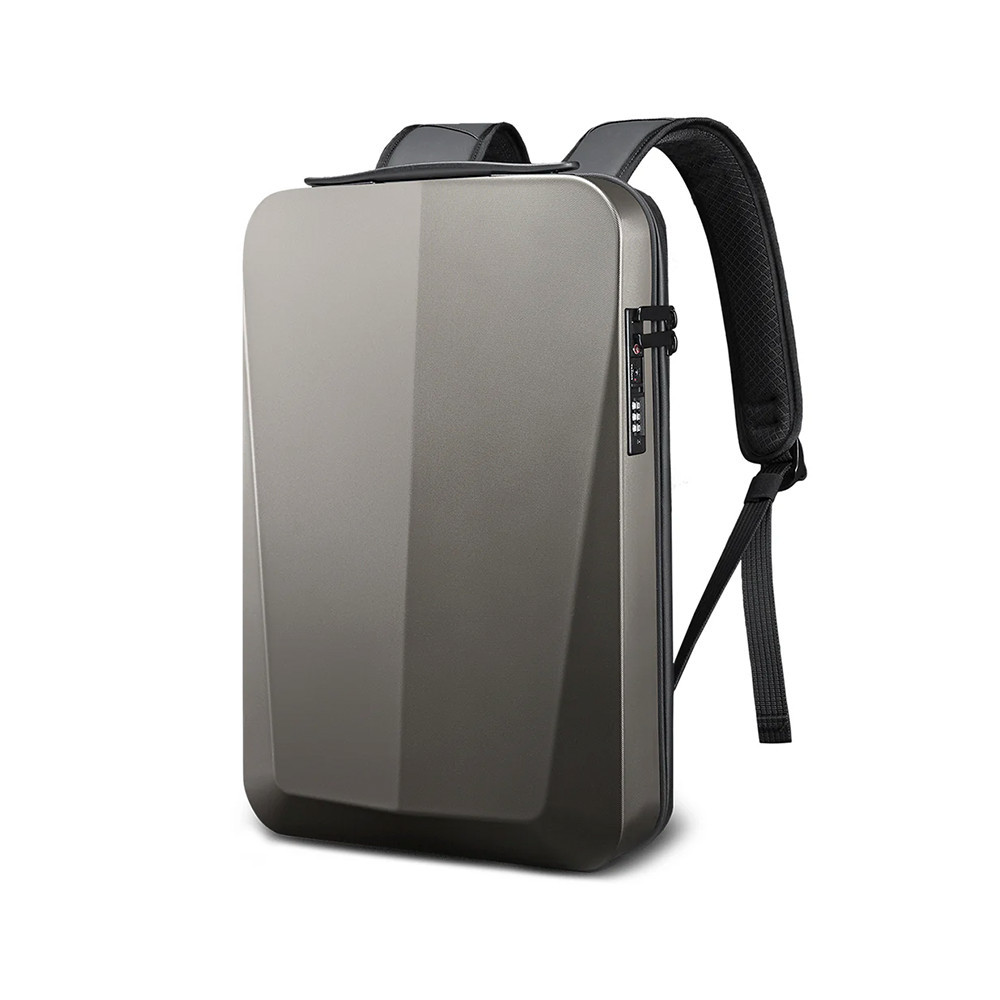 Rucsac laptop Leziter Axen 15,6 inch, rigid, cu USB si lacat TSA, gri