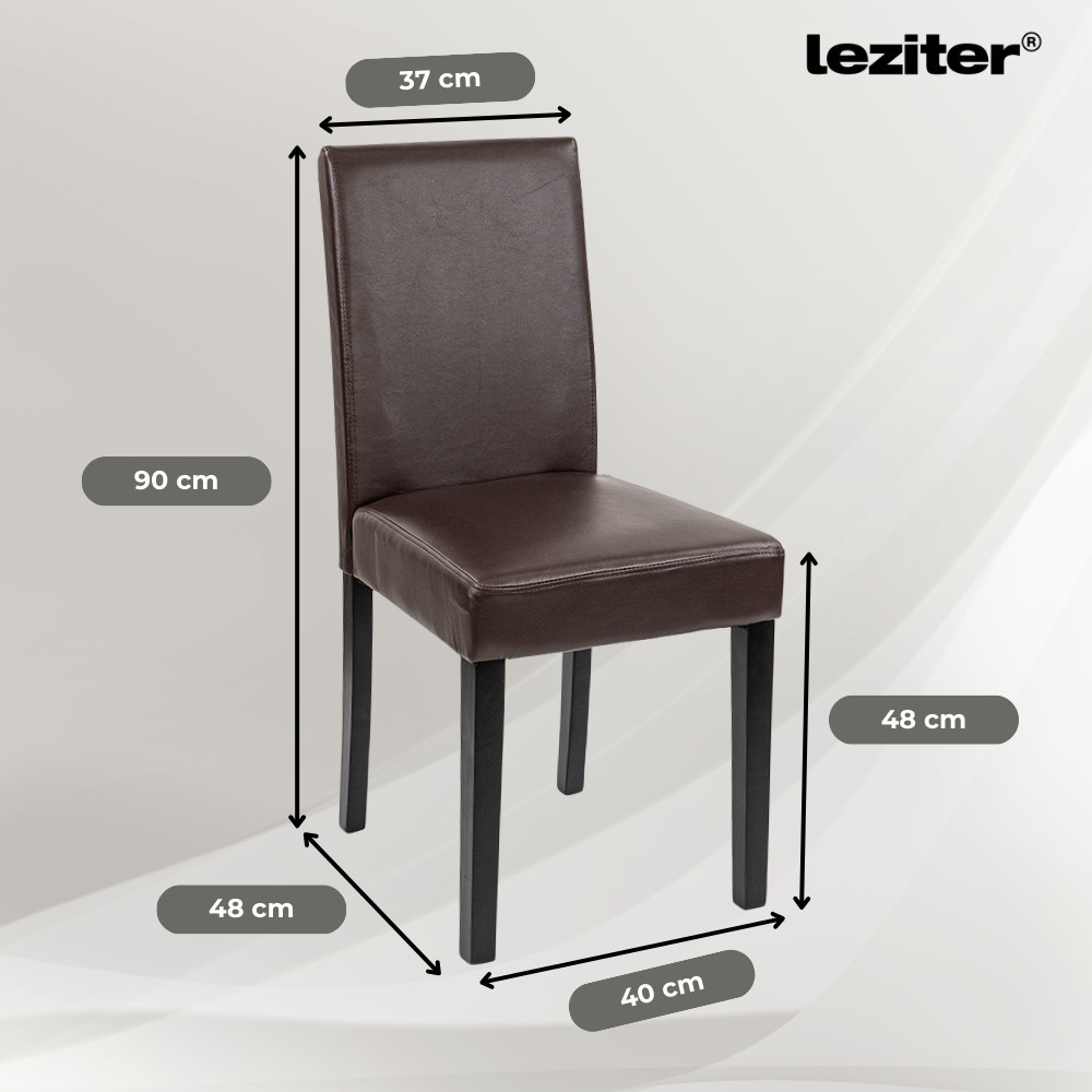 Set masă dining Leziter Alen 4+1 cu blat din sticlă, negru-maro