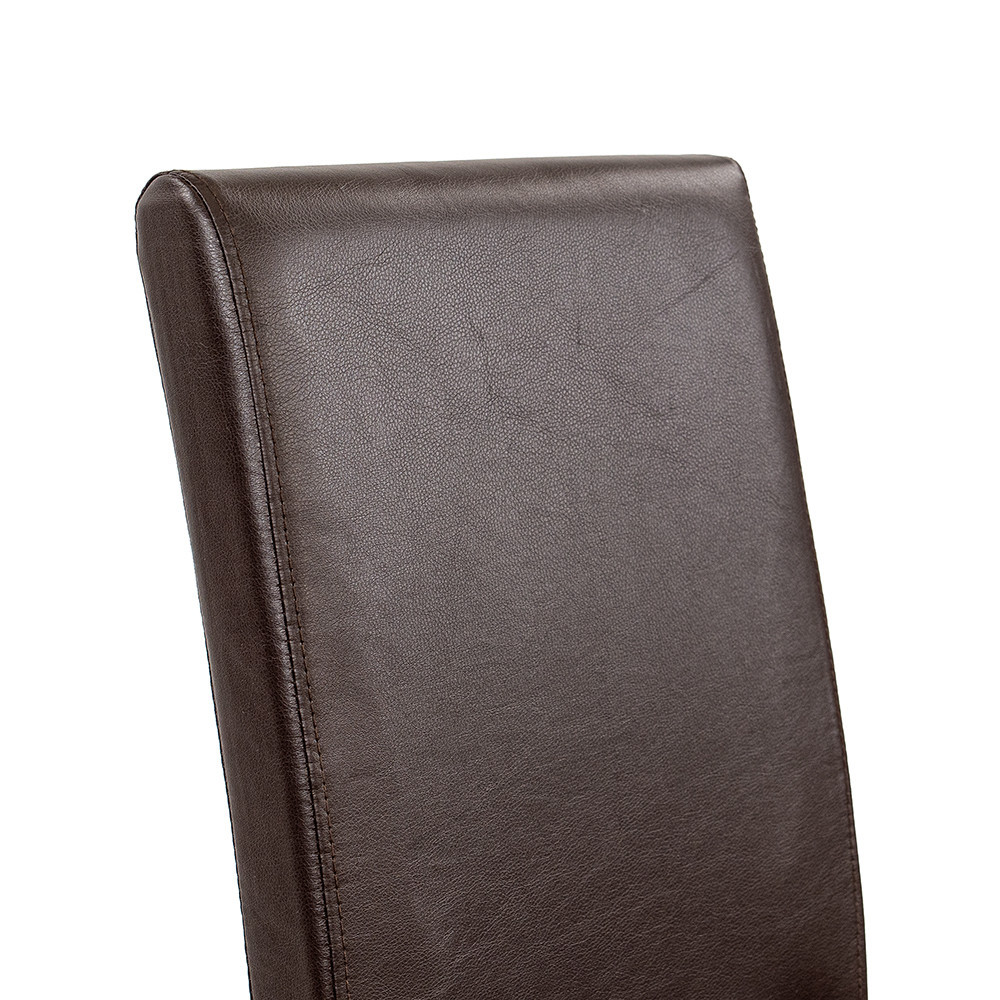 Set masă dining Leziter Alen 4+1 cu blat din sticlă, negru-maro