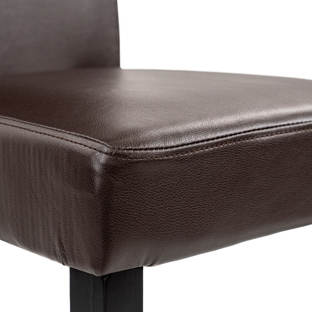 Set masă dining Leziter Alen 4+1 cu blat din sticlă, negru-maro