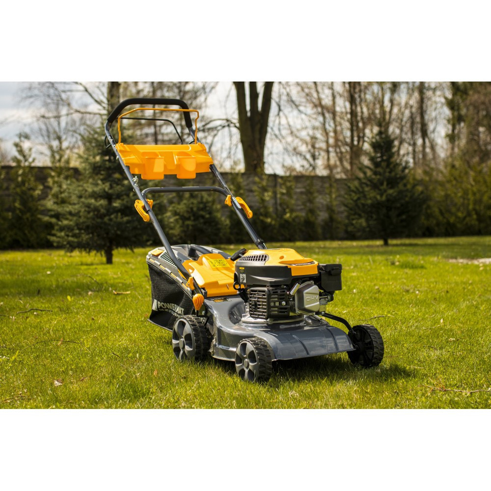 Mașină de tuns iarba pe benzină Powermat PM-KSS-6S 6CP, autopropulsată