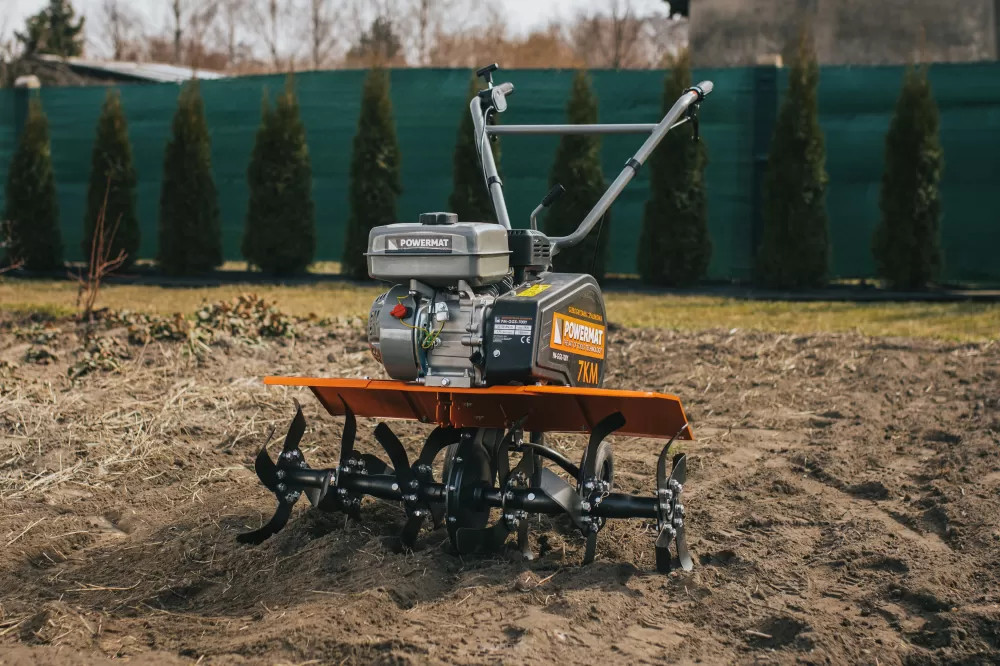 Motosapă pe benzină Powermat PM-GGS-700Y, 7 CP, lățime 850 mm, 210 cmc