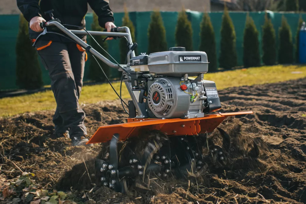 Motosapă pe benzină Powermat PM-GGS-700Y, 7 CP, lățime 850 mm, 210 cmc