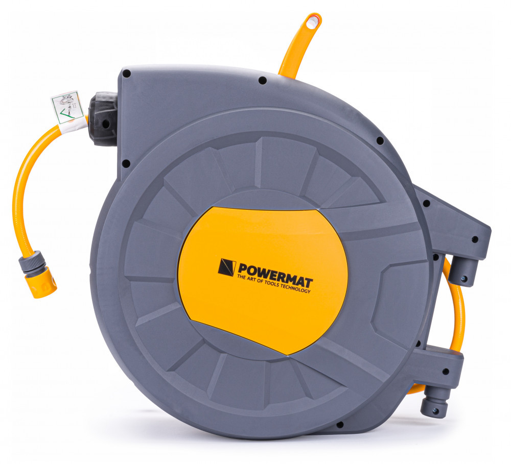 Tambur automat pentru furtun de grădină Powermat PM-ABNW-35M, 35 m, montaj pe perete