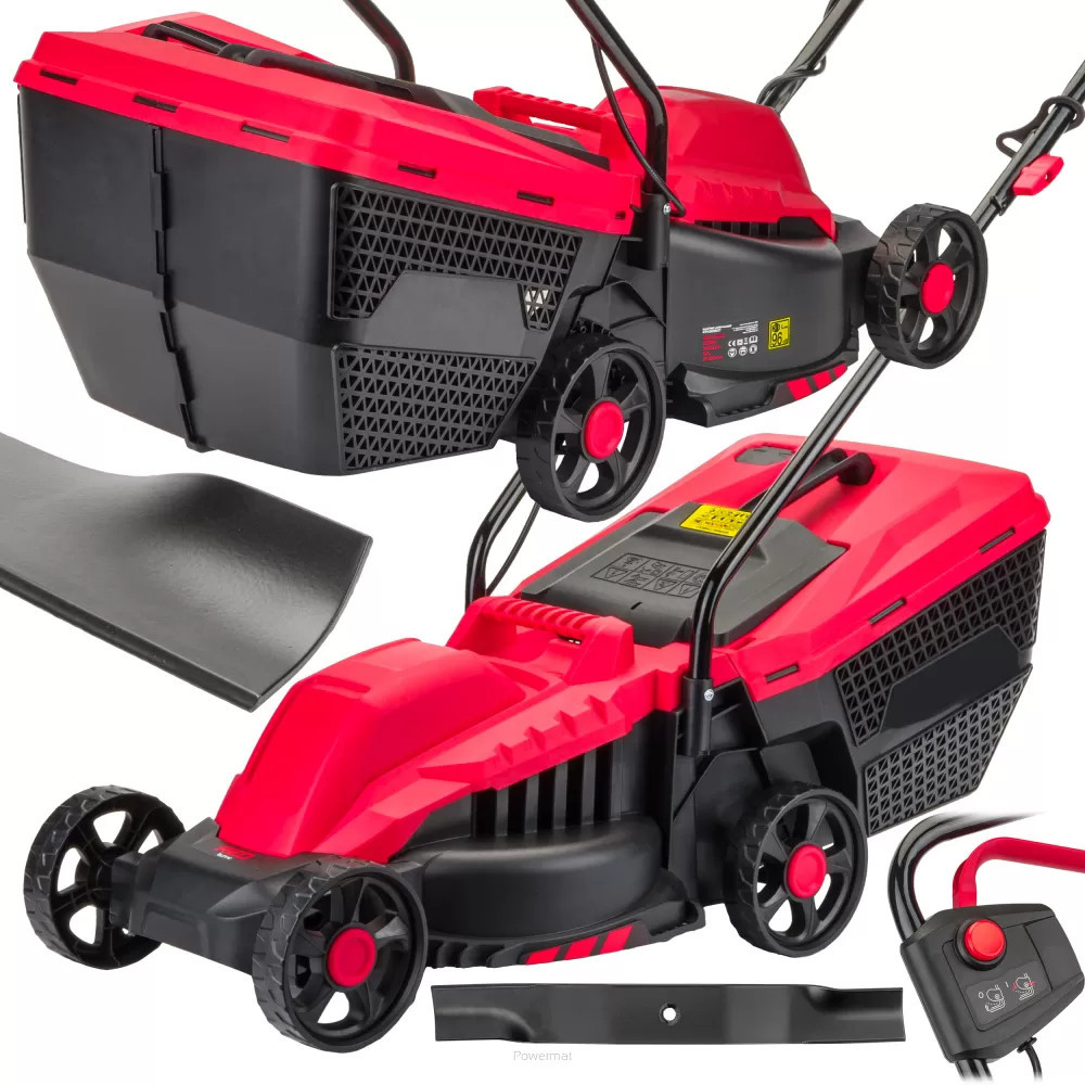 Mașină de tuns iarba electrică Red Technic 2200 W, 32 cm, coș 30 L RTKSE0027