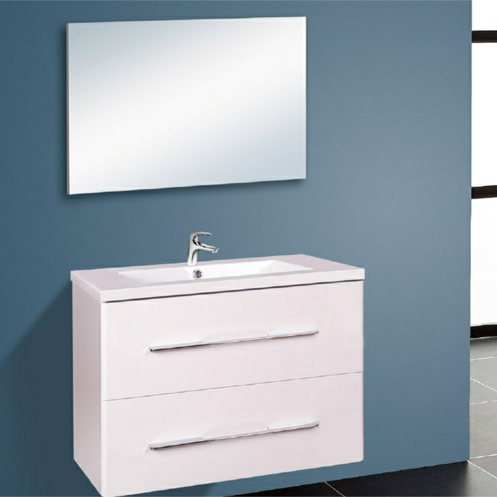 Oglindă de baie Wellis Nina 80, montaj pe perete, 80x55 cm, suport MDF