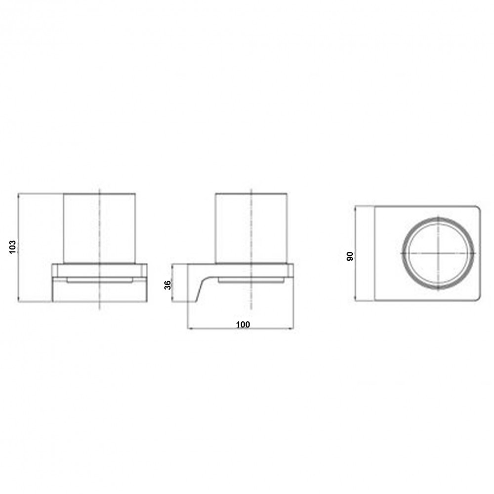 Suport pahar baie Wellis Mamba, montaj pe perete, negru mat