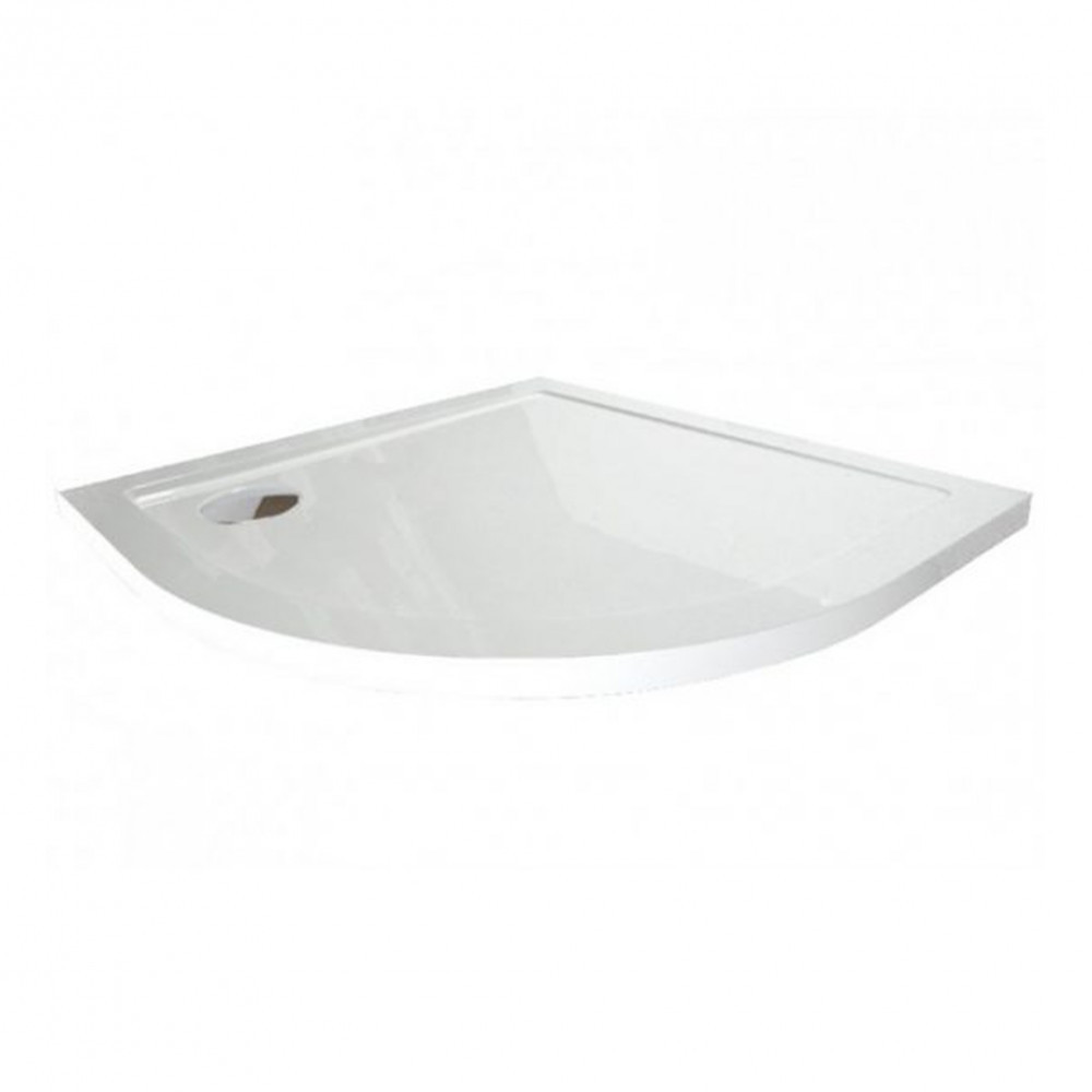 Tavă de duș Wellis SMC joasă, curbată, 80x80x4 cm, albă