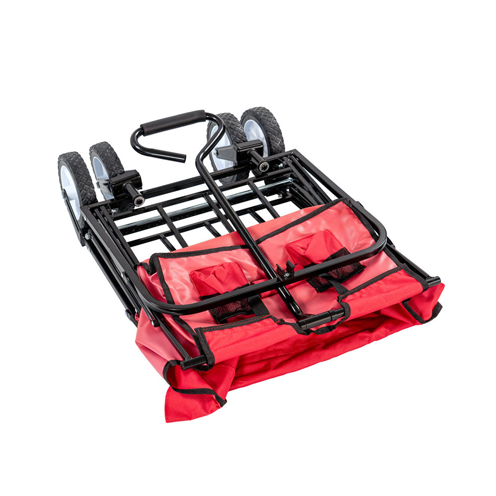 Cărucior de plajă pliabil Leziter pentru grădină, 80 kg, roșu