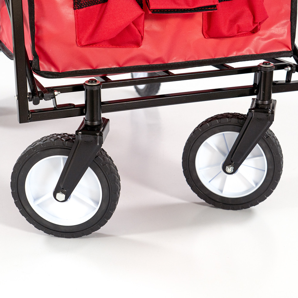 Cărucior de plajă pliabil Leziter pentru grădină, 80 kg, roșu