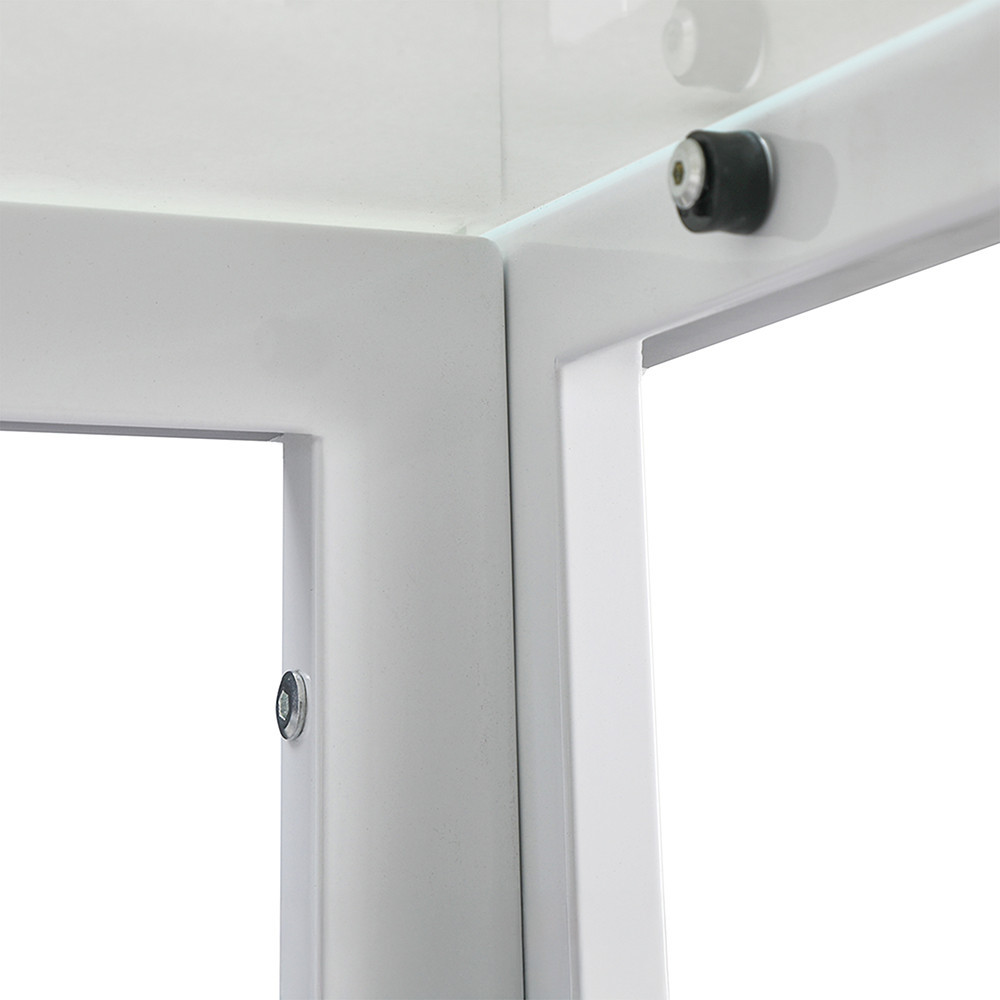 Set dining Leziter Liana 4+1 alb cu masă din sticlă securizată și 4 scaune